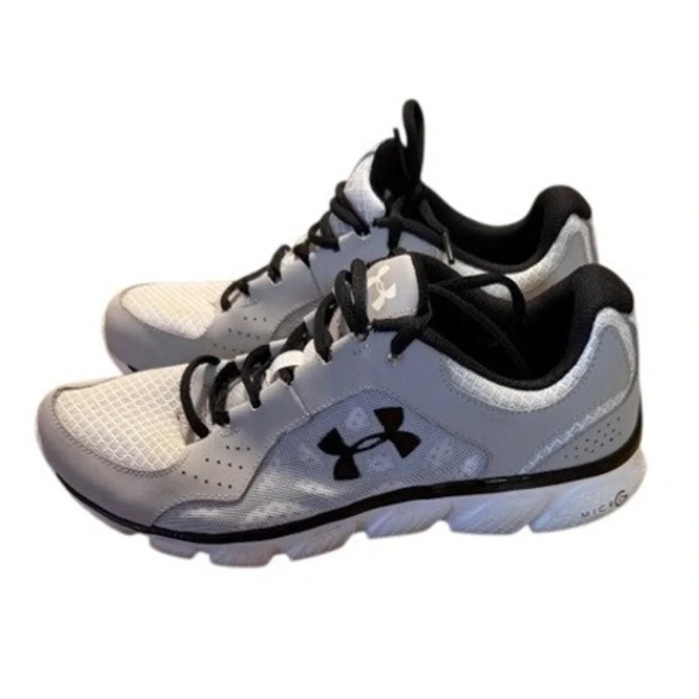 Under Armour Micro G Mens Gray White Training Shoes Sneakers Size‎ 9